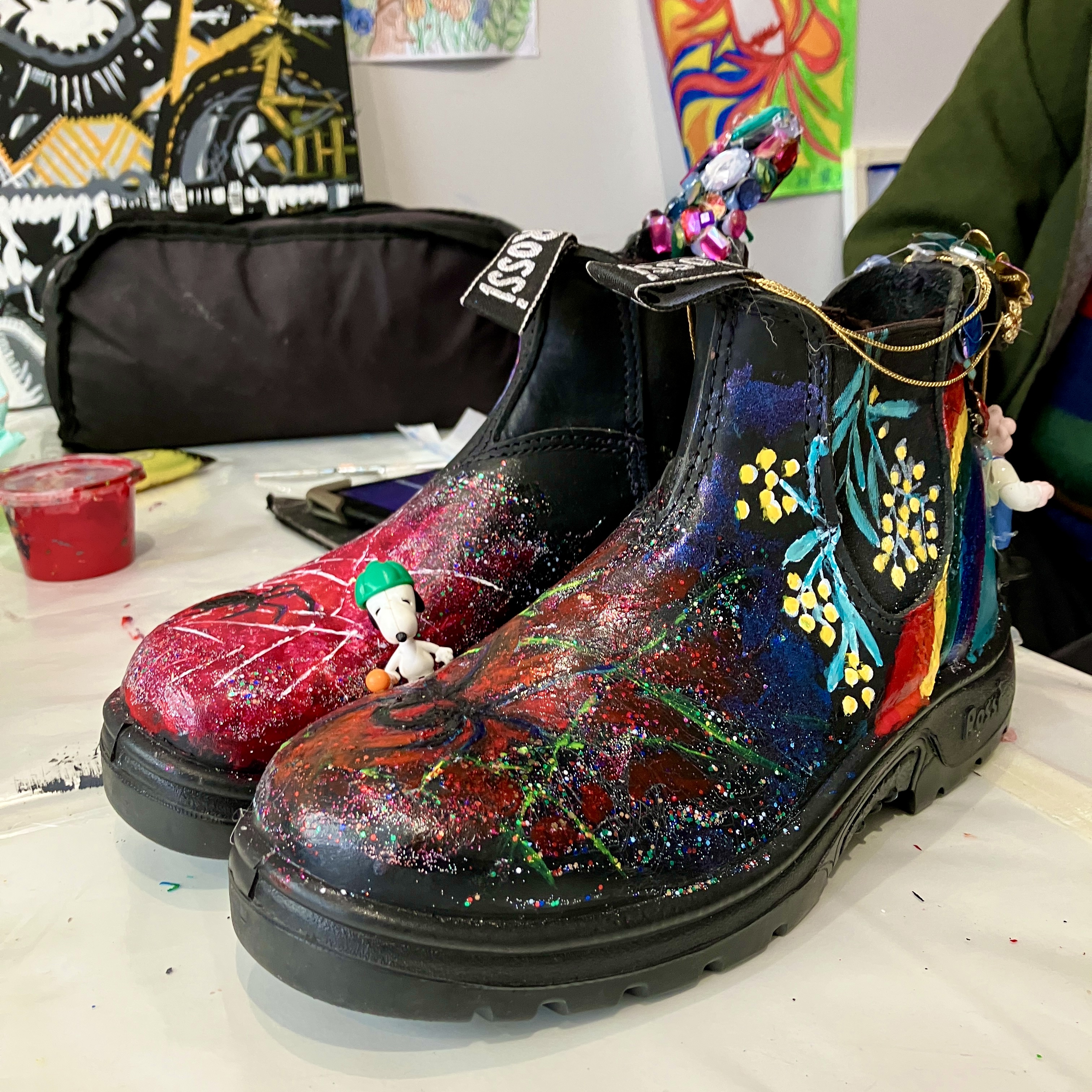 Colourful boots top