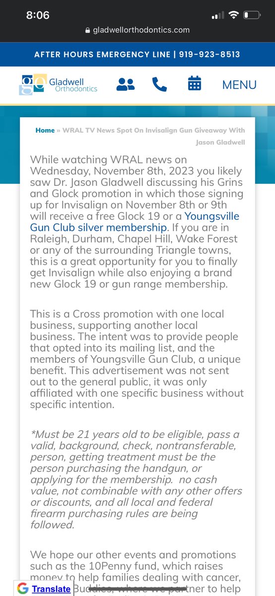 MJBarr's tweet photo. @Invisalign are you aware of this promotion associated with your brand? Here come get your teeth straightened and a GLOCK 19?!? https://t.co/nsgEHYgPkq