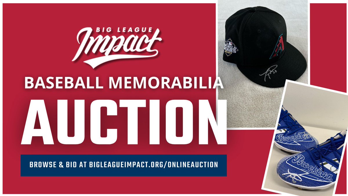 Tommy Pham fans, be sure to check out the JUST ADDED items in our online #baseballmemorabilia auctions. @TphamLV generously donated a number of autographed items, including several from the #Dbacks recent #WorldSeries run! Browse & bid: bigleagueimpact.org/onlineauction (Items 162-173)