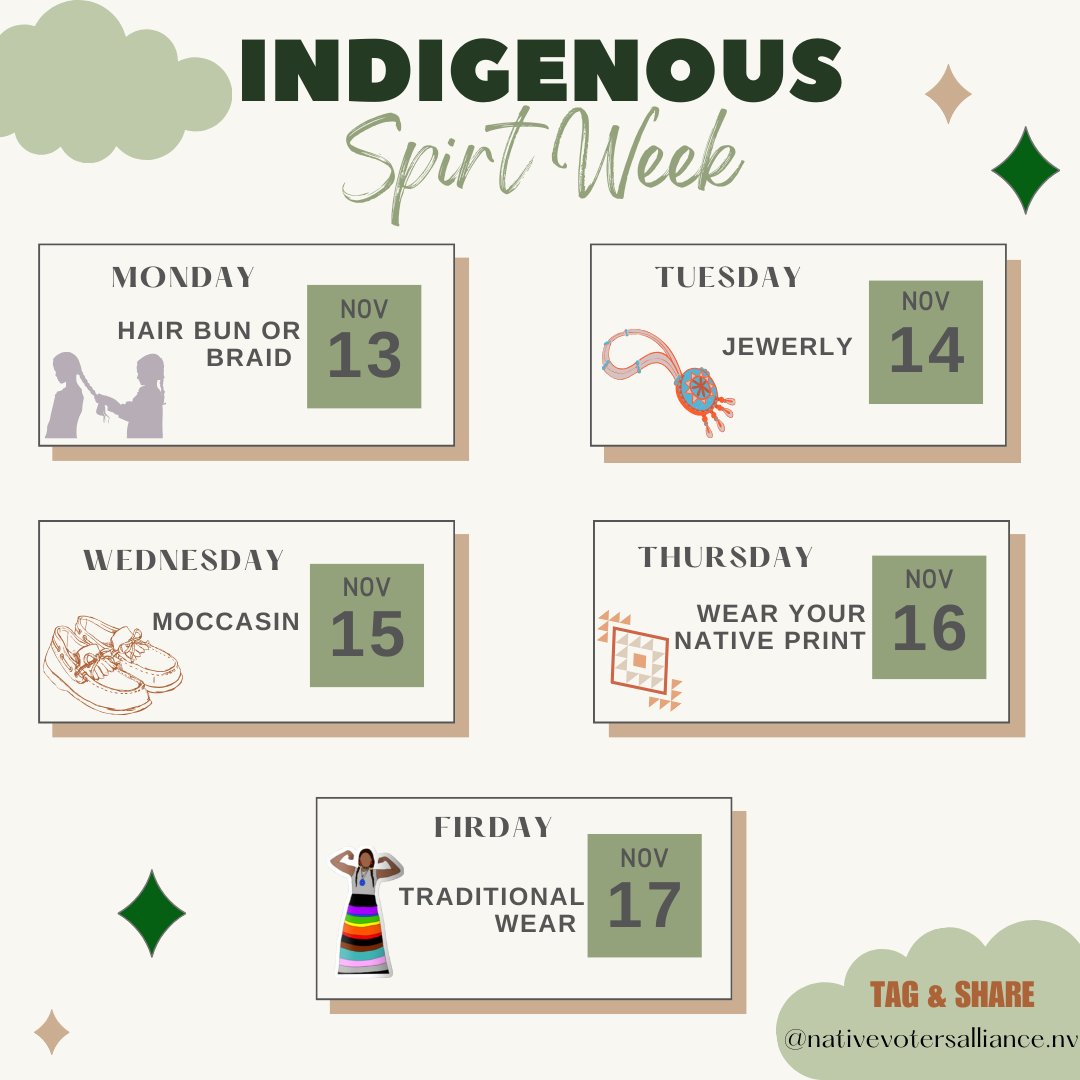 🪶We are celebrating Native American Heritage Month with an Indigenous Spirit Week! 🙌🏼 We encourage our Native relatives to participate and celebrate with us. 💙 #NativePride ✊🏼 #IndigenousPride #nvanevada