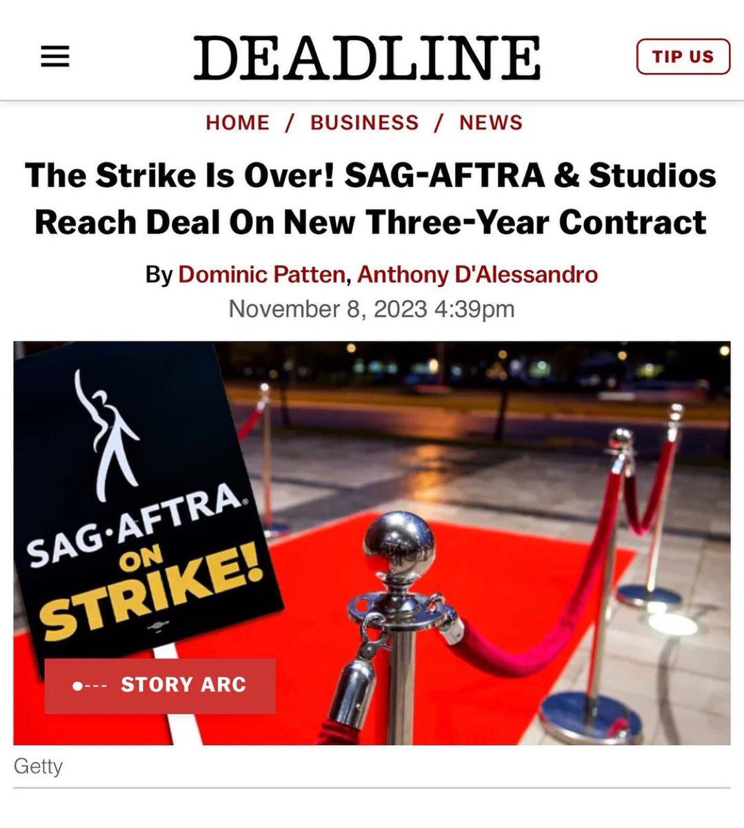 The strike is over!!!! #SAGAFTRA #sagaftrastrong 🙌🏾🙏🏽🎭🧡🙌🏾