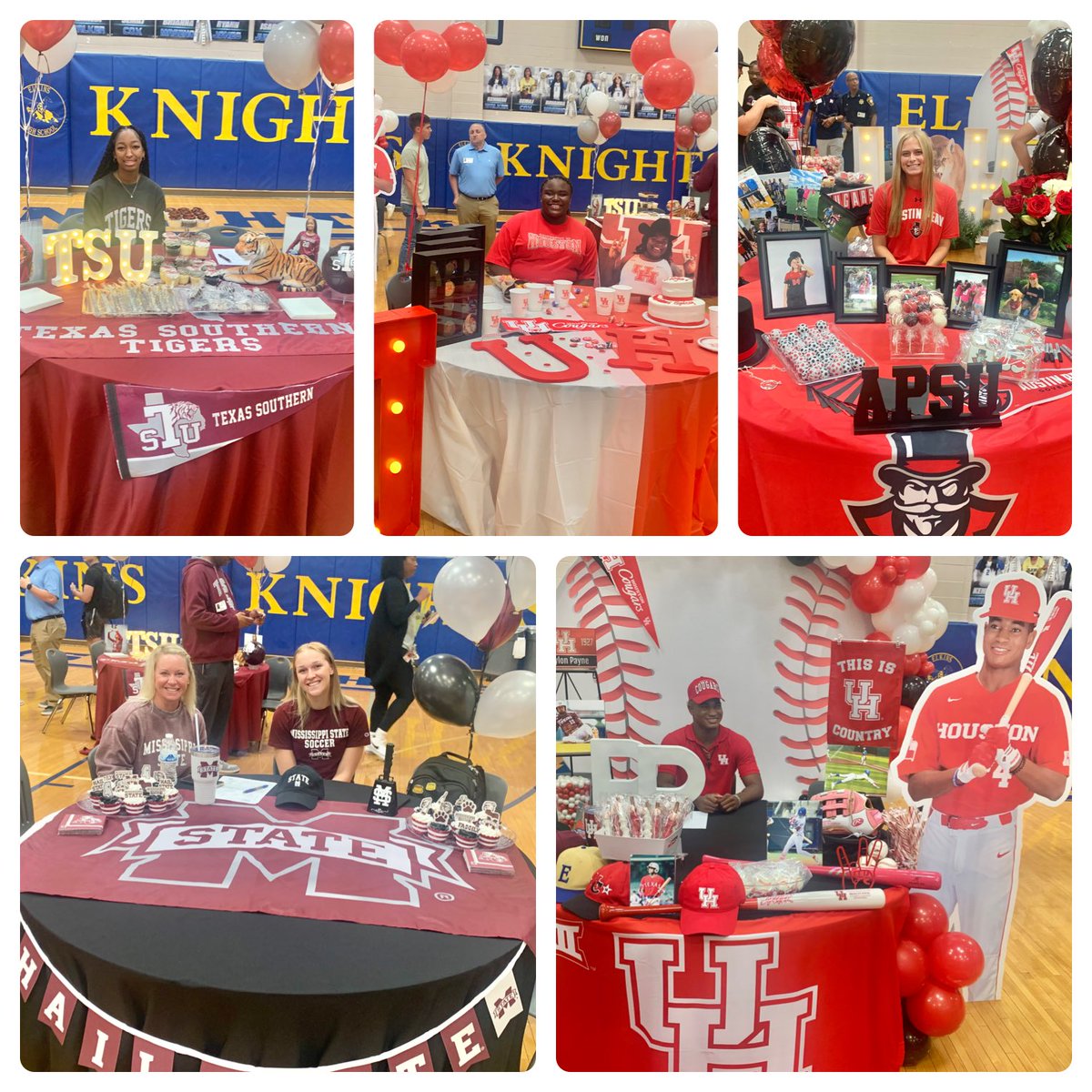 djackson11SU's tweet photo. @FBISDAthletics @EHS_Knightswire Congratulations to these fabulous five on signing their NLI today! We are so proud of you all!💙💛 https://t.co/6JqdJvoddT
