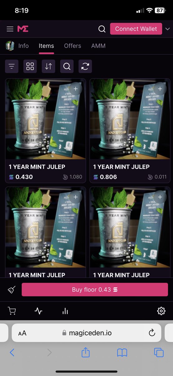 First anniversary mint Julep from <a href="/photofinishgame/">Photo Finish™ LIVE 🐎 Virtual Horse Racing</a> is sitting at 0.4 sol FP, after seeing $crown pumping today could the Juleps be the next alpha? I don’t think anyone know they exist!