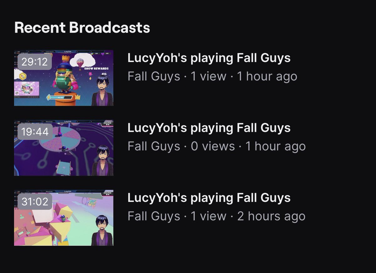 LucyYoh_'s tweet photo. Welp, guess I have a 3 part mini series of the same game of FallGuys today, darn internet crashes. Oh well. Go ahead and view them at https://t.co/TyHwRyTPVy
#Vtuber #Twitch #StreamProblems https://t.co/N69wiU7wv4