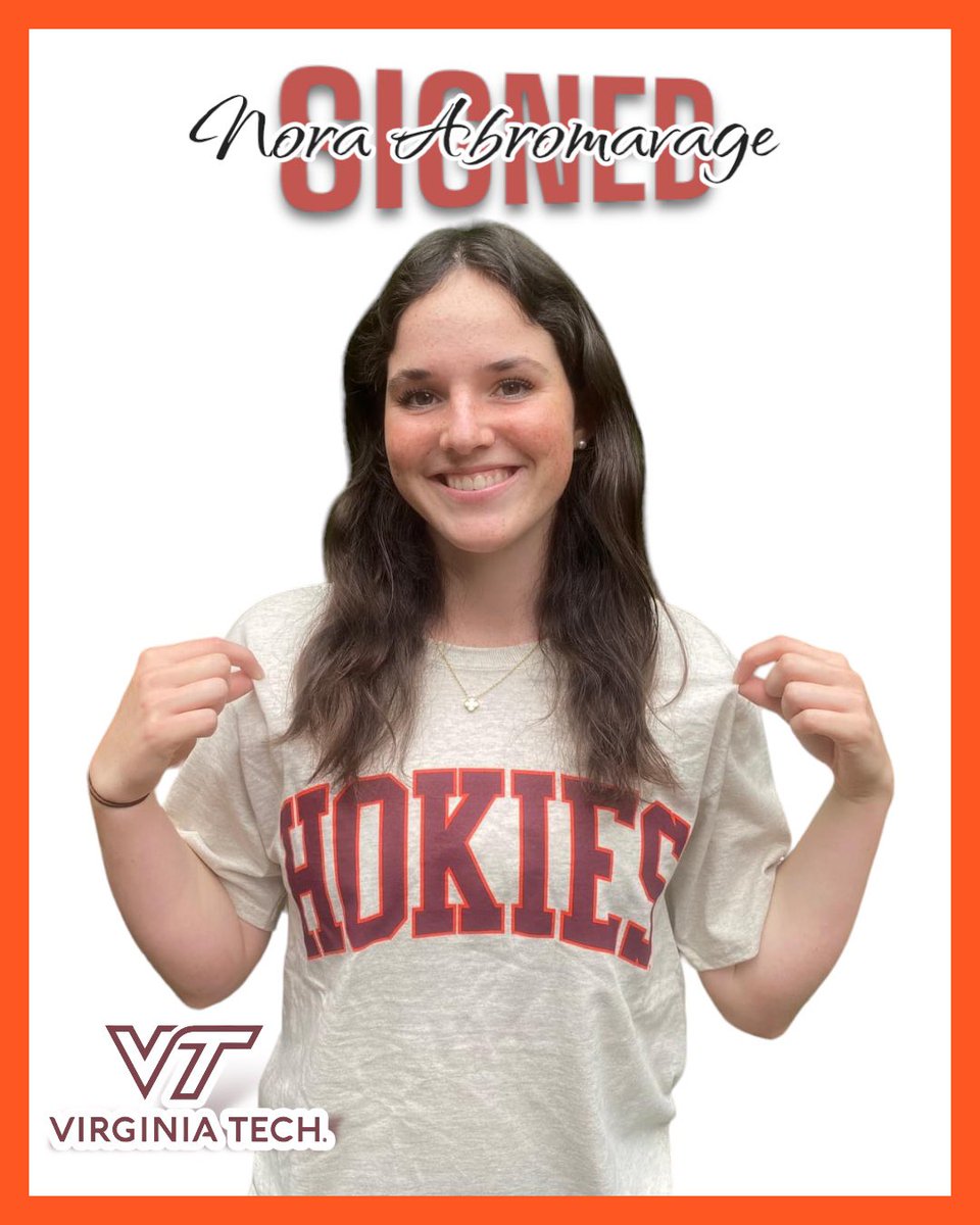 Happy National Signing Day to <a href="/noraabromavage/">Nora Abromavage</a>                                         <a href="/HokiesSoftball/">Virginia Tech Softball</a>
<a href="/LBathletic/">LB Bruins Athletics</a>