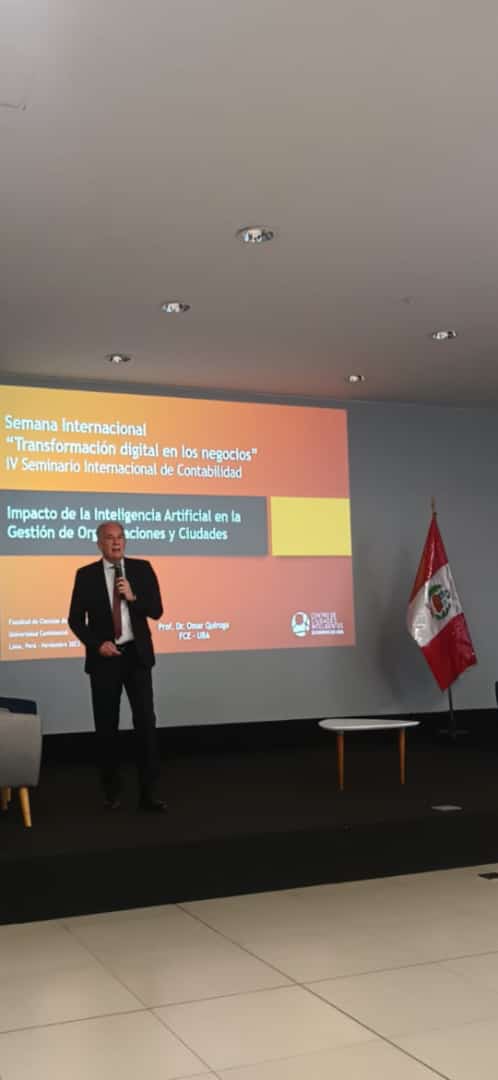 Ciudades UBA (@ciudadesuba) on Twitter photo Nuestro Director <a href="/omarquiroga1/">Omar Quiroga</a> brindó su conferencia magistral "Impacto de la inteligencia artificial en la gestión de las organizaciones y ciudades" en el marco del IV Seminario Internacional de Contabilidad organizado por la FCE de la Universidad Continental de Perú Nuestro Director <a href="/omarquiroga1/">Omar Quiroga</a> brindó su conferencia magistral "Impacto de la inteligencia artificial en la gestión de las organizaciones y ciudades" en el marco del IV Seminario Internacional de Contabilidad organizado por la FCE de la Universidad Continental de Perú