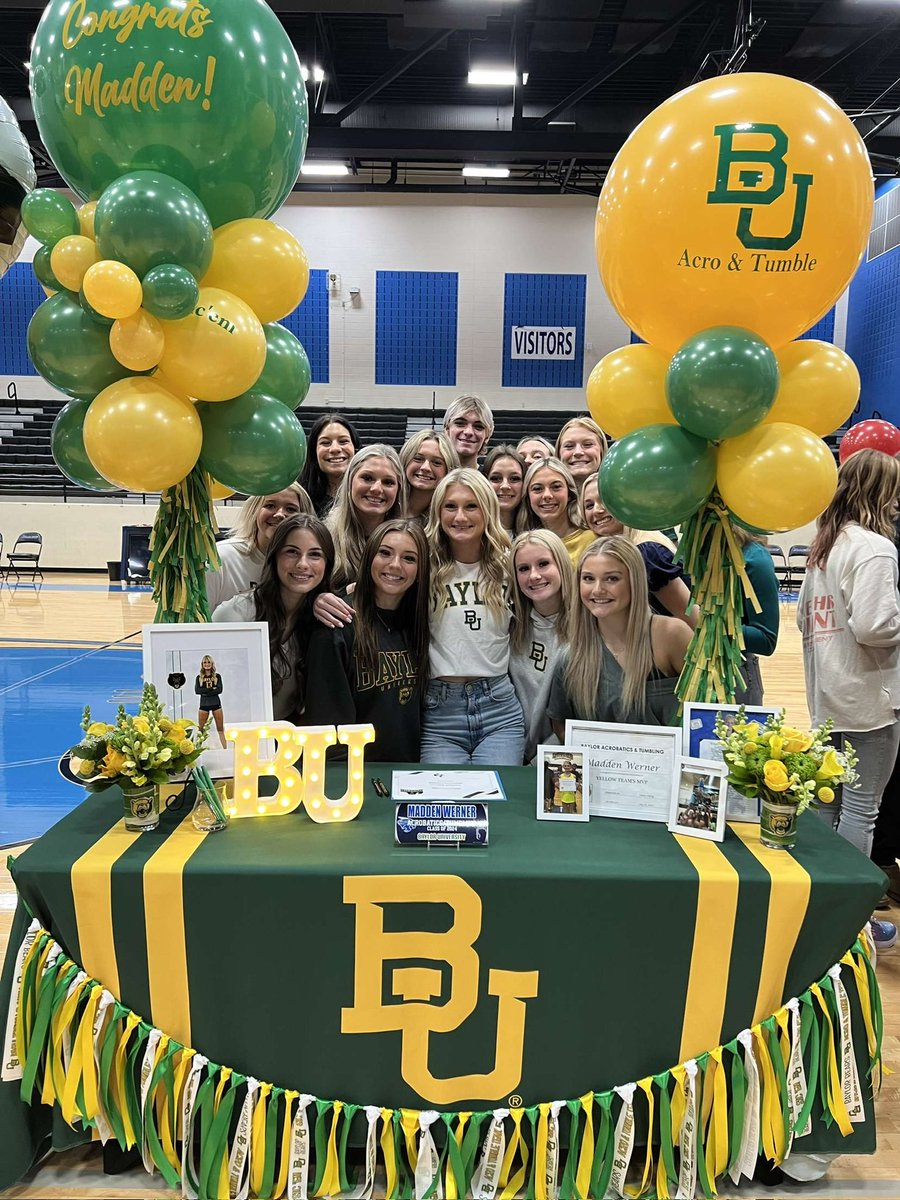 Congratulations to varsity cheer captain Madden Werner for signing with <a href="/BaylorAcroTumb/">Baylor A&T</a> 💚🐻💚 Bobcat cheer is proud of you!