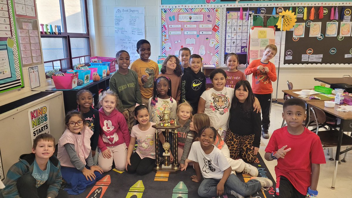 Kasper_309's tweet photo. Our class earned the 2nd Grade Attendance trophy for having the best attendance in October! Woo Hoo! @BrodnickiSchool https://t.co/5Rn6LRFjdq