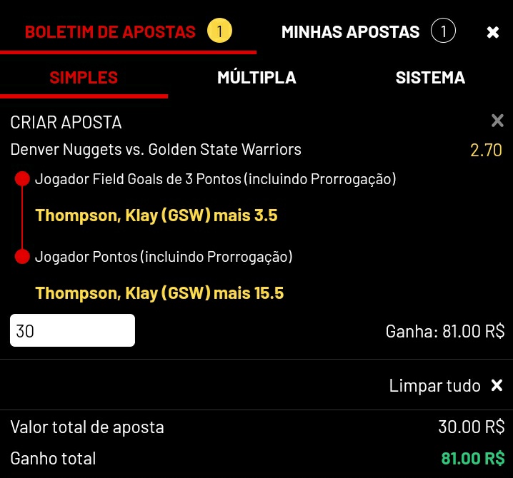 Filho do Stephen Curry on X: ADM está 2/2 apostando na NBA essa temporada.  Eu não sei pq, mas algo está me dizendo que essa noite é do Klay Thompson.  4 bolinhas