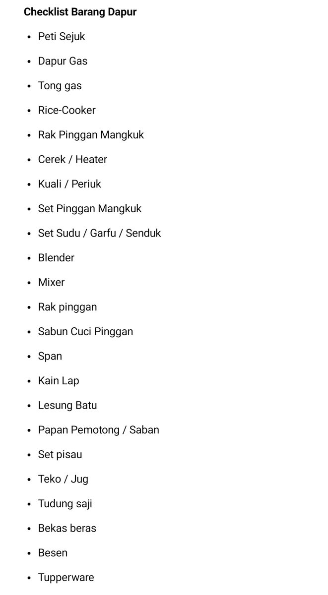 qtpiroses's tweet photo. Ni list barang barang penting perlu ada tapi mungkin ada kebanyakkan nya boleh dapat dari hadiah kahwin dari kawan kawan 😝

Boleh la save atau bookmark ✅ https://t.co/zJrvTD4Ixz