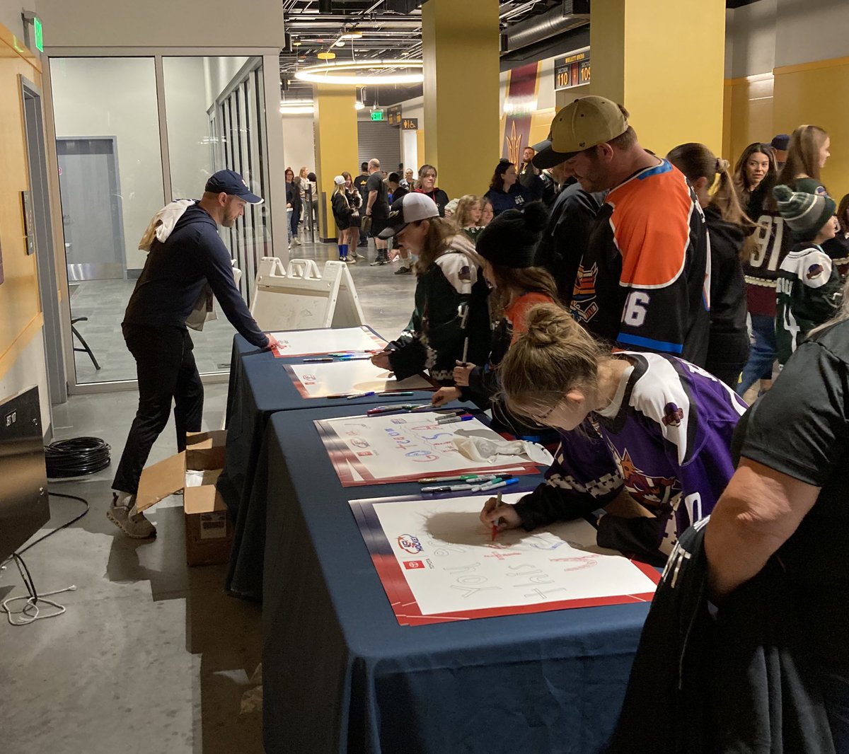 Live from Mullet, it’s game day for USA and Canada!! The sign making station is going strong ahead of tonight’s puck drop between the biggest rivals in women’s hockey.