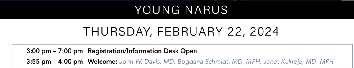John W. Davis, MD (@jdhdavis) on Twitter photo Happy to be co-hosting the Young Narus agenda with <a href="/BogdanaSchmidt/">Bogdana Schmidt MD, MPH</a> and <a href="/JanetKukreja/">Janet Kukreja</a> Happy to be co-hosting the Young Narus agenda with <a href="/BogdanaSchmidt/">Bogdana Schmidt MD, MPH</a> and <a href="/JanetKukreja/">Janet Kukreja</a>