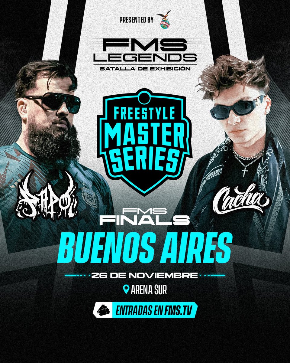 fms_argentina's tweet image. ¡PAPO 🆚 CACHA EL 26 EN ARENA SUR! 😈

La batalla más picante de la historia, esta vez en formato LEGENDS 🥵
