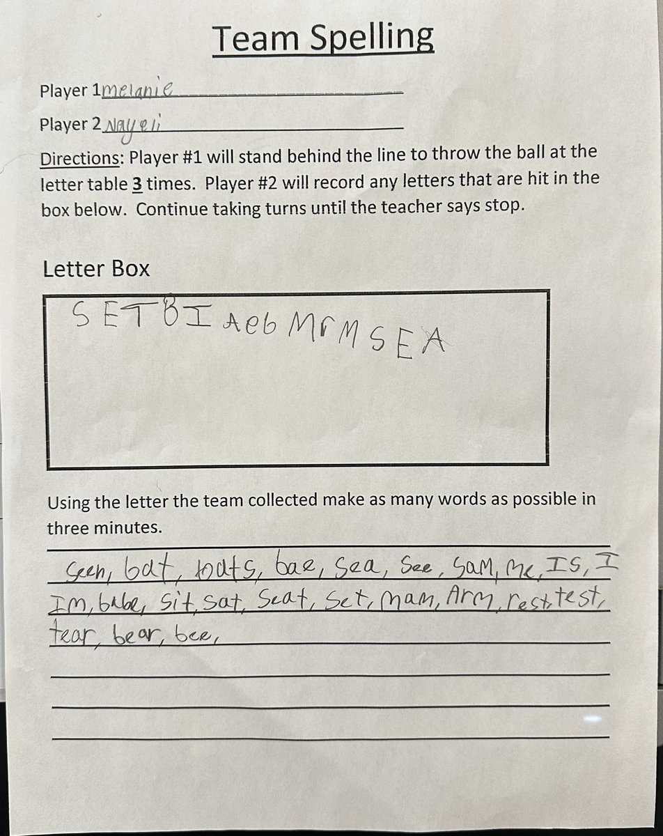 This week’s lessons have been on overhand throwing &amp; spelling. Our school wide focus is on literacy so we discussed vowels, consonants, CVC words, &amp; spelling. It’s always good for Ss to see ELA in ALL of their classes <a href="/dcpublicschools/">DC Public Schools</a> <a href="/DCHPE/">DC HPE</a> <a href="/DCPSChancellor/">Chancellor Ferebee</a> <a href="/shellyd396/">Shelly Gray</a> <a href="/LBESDC/">LaSalle-Backus-DCPS</a>