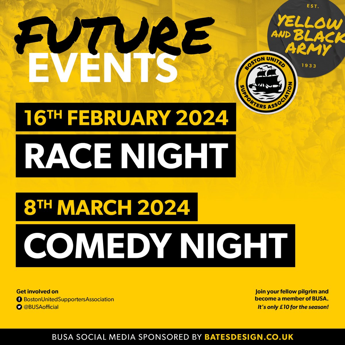📅 Future Events to pencil in your diary!

📌 Race night 16th February, 2024
📌 Comedy night 8th March, 2024

Keep supporting us in our endeavour to help the club.

More details will be released in the near future.