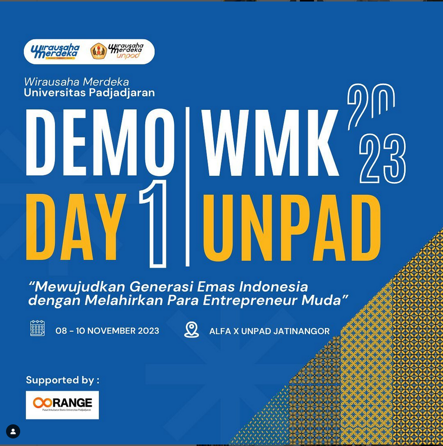 PIBUnpad's tweet photo. Keseruan hari pertama Demo Day 1 Wmk Unpad

Alfa X Unpad Jatinangor
08 - 10 November 2023

#WmkUnpad2023
#KitaPastiBisa
#wirausahamerdeka https://t.co/yBq2ScIBex