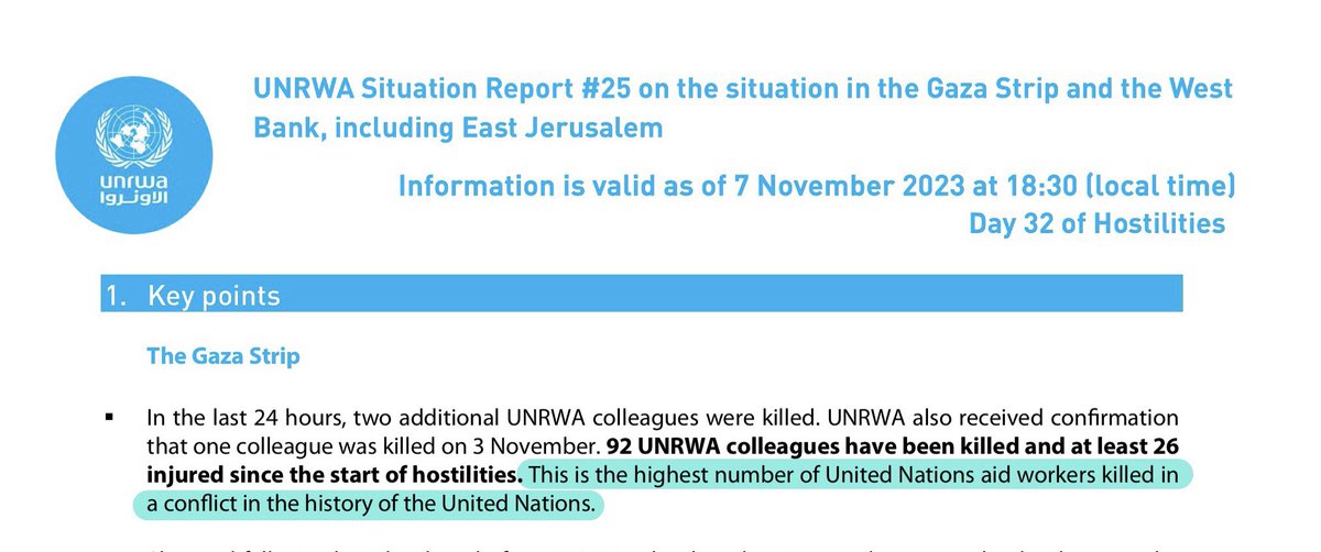 christapeterso's tweet image. Israel has now killed more UN aid workers than died in any other conflict, and they did it in a single month
reliefweb.int/report/occupie…