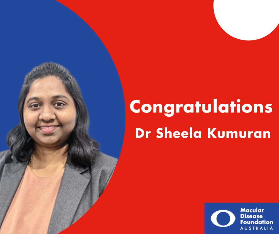 Congratulations to Dr Sheela Kumuran, who has been awarded a fellowship into the prestigious American Academy of Optometry. Sheela, a postdoctoral research fellow at UNSW has recently completed her MDFA-funded research into measuring the impact of AMD on quality of life.