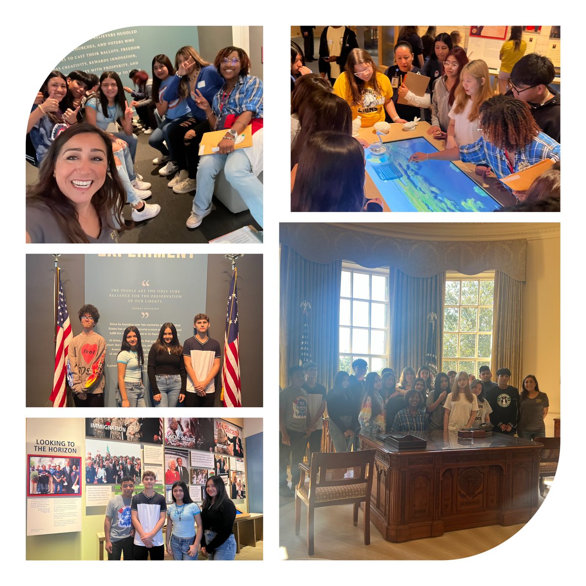 Great day of learning at the George W. Bush Presidential Center! Loved my group of <a href="/FaubionMS/">Faubion MS</a> lions! 8th grade field trip was fun &amp; informative 🇺🇸 Thanks for inviting me😀 <a href="/MISD_ELSupport/">MISD English Learner Support</a>