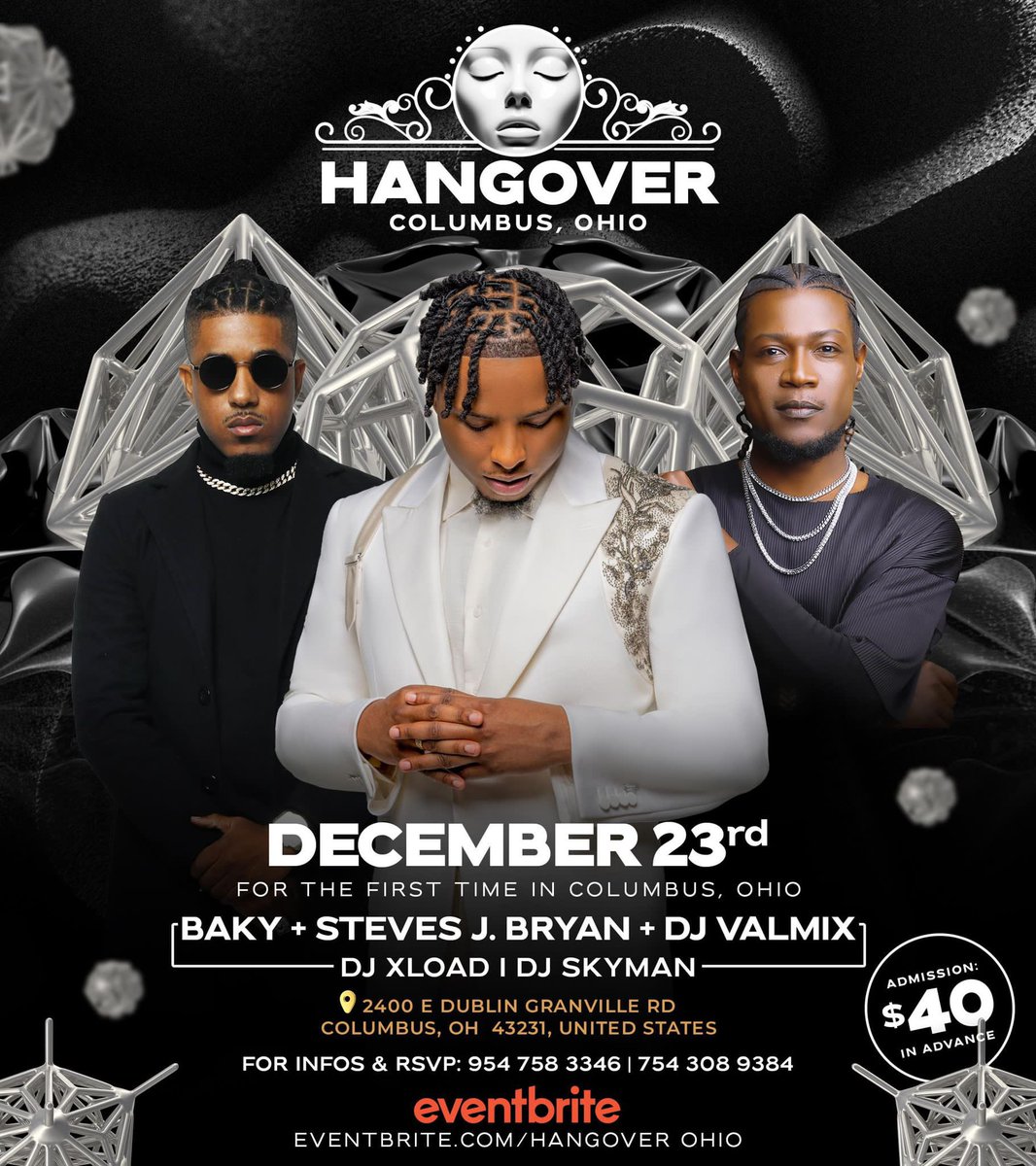 stephaniedouyon's tweet photo. Columbus,OhiO‼️
The Wait is Finally Over. HANGOVER been everywhere, but OhiO #Dec23rd let’s Wlcm for the first time.
Baky Popilè
Steves J. Bryan The Boss
DjValmix The King
Dj XLoad and Dj Skyman
$40 Early Bird https://t.co/IhYkf2Ma48
info: 9547583346 / 7543089384 https://t.co/Sa2vFjkMQA