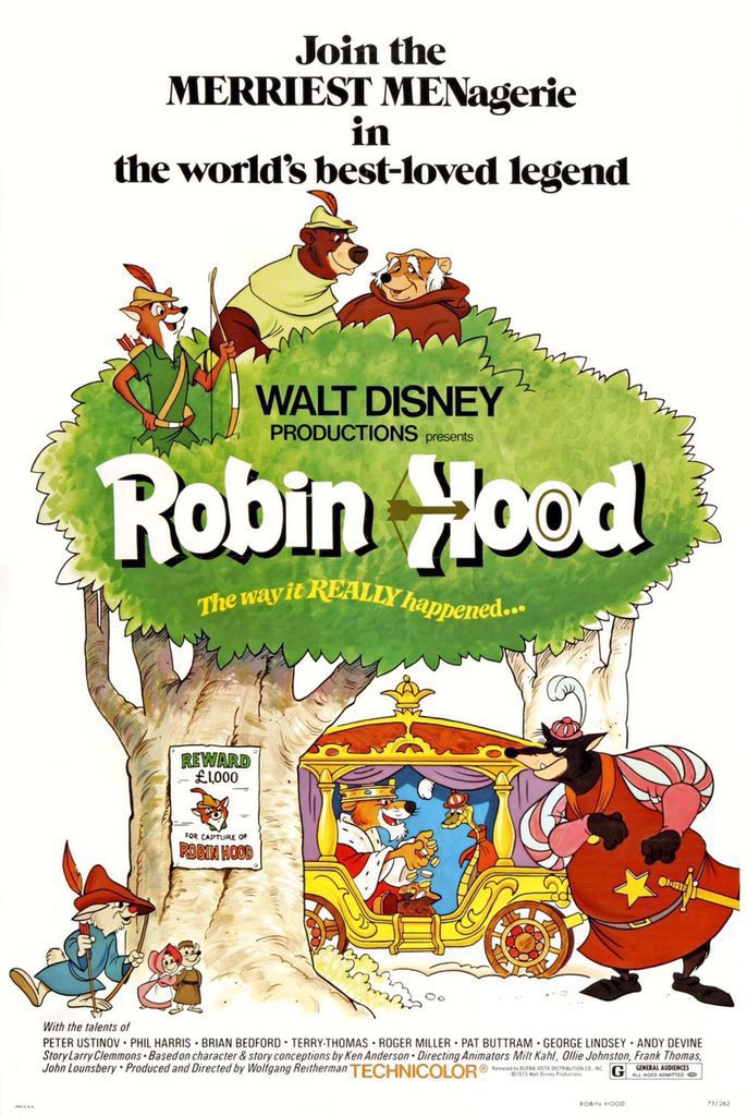 🎬MOVIE HISTORY: 50 years ago today, November 8, 1973, the movie ‘Robin Hood’ opened in theaters!

#BrianBedford #MonicaEvans #PhilHarris #RogerMiller #AndyDevine #PeterUstinov #TerryThomas #CaroleShelley #PatButtram #GeorgeLindsey #KenCurtis #JohnFiedler #BarbaraLuddy @Disney