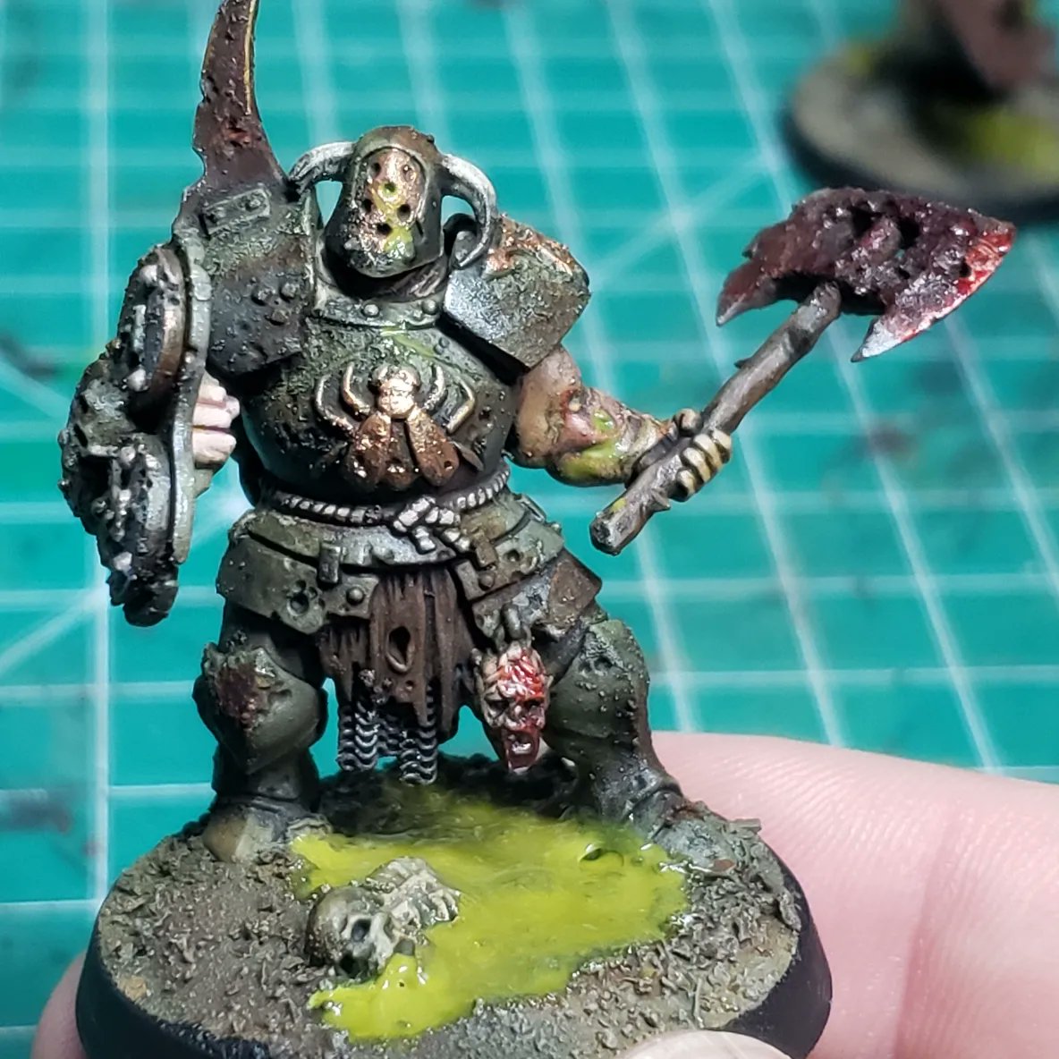 blamminator's tweet photo. Finished the Warcry #nurgle warband.

#paintbrush #miniature #painting #minipainting #art #hobby #paint #miniatureart #tabletopfigures #ilovetopaint #fantasyminiatures #paintingminiatures #tabletopminiatures  #paintcultist 
#gamesworkshop #warhammer #warcry https://t.co/wjQGPfSYSX