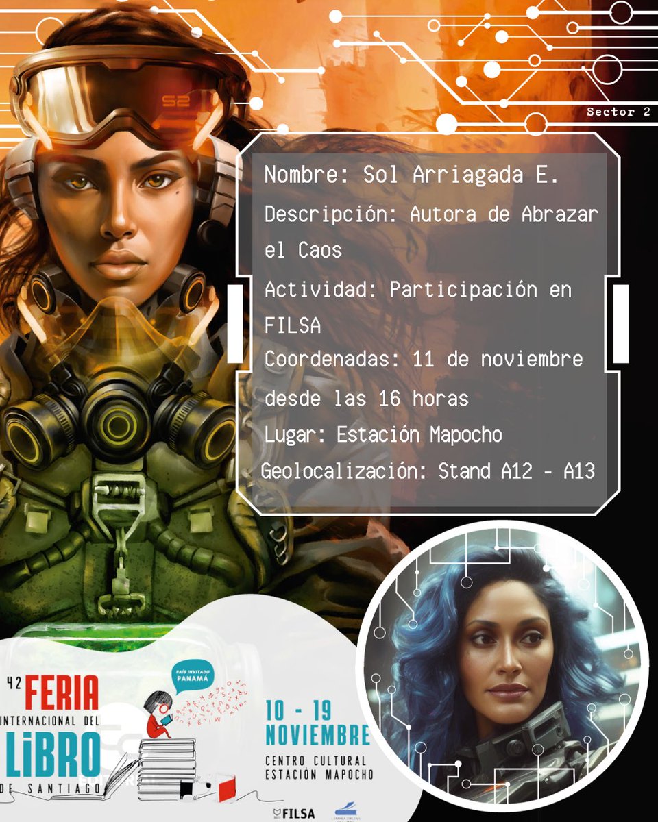 solarriagada's tweet photo. #SaveTheDate este sábado 11 de noviembre, desde las 16 hrs, estaré en #filsa junto a @Trayectoeditor promocionando mi novela “Abrazar el Caos” 
@camaradellibro 
*todas las actividades han sido increíbles, seguro esta también lo será* https://t.co/GaBGG4G73o