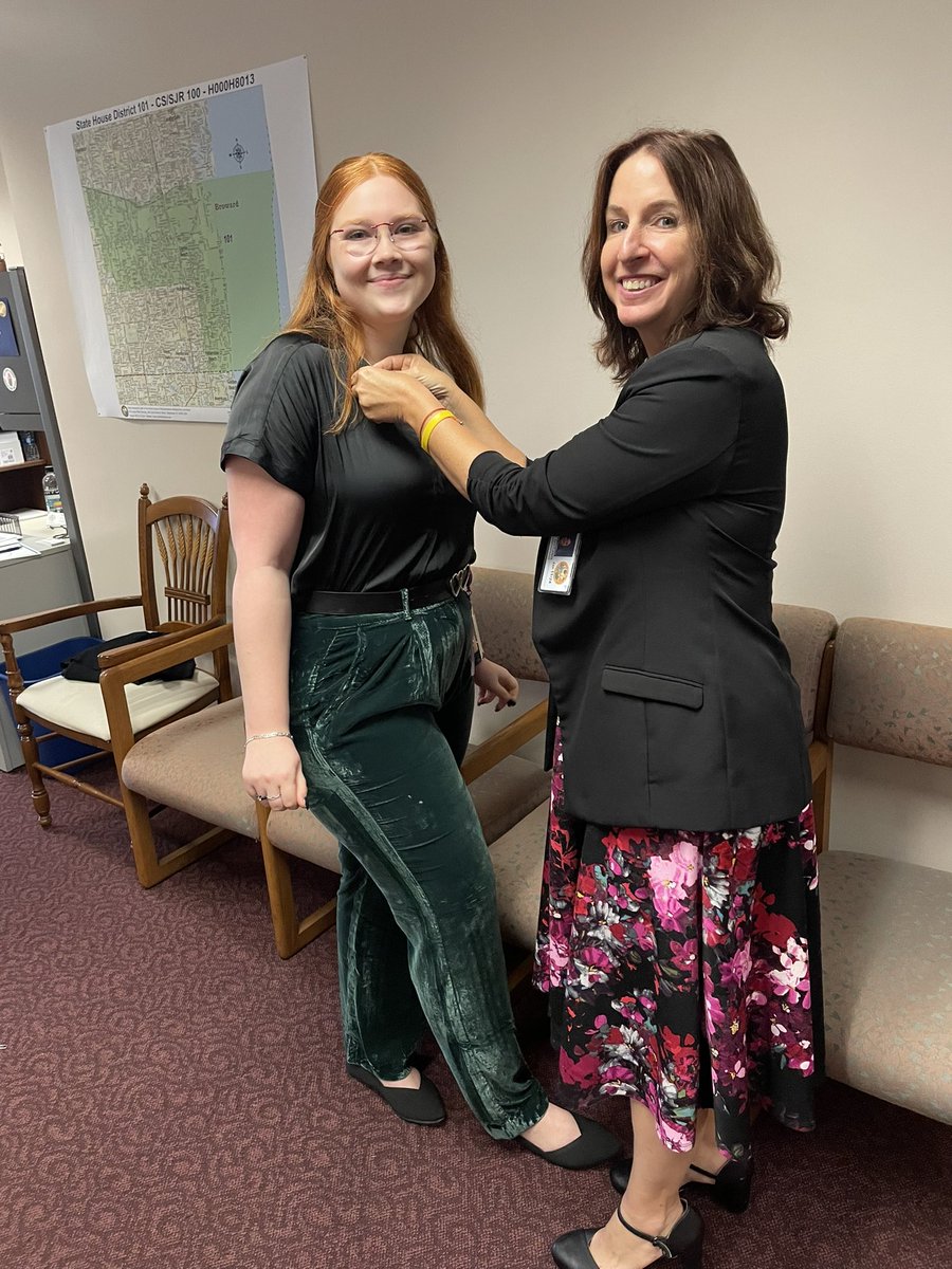 Robin_Bartleman's tweet photo. It was an honor to give @savannahpeifer her official Florida House of Representatives’ pin today, I am so lucky you have joined our #Dist103 family 💙 https://t.co/Wn8Ac4ImER