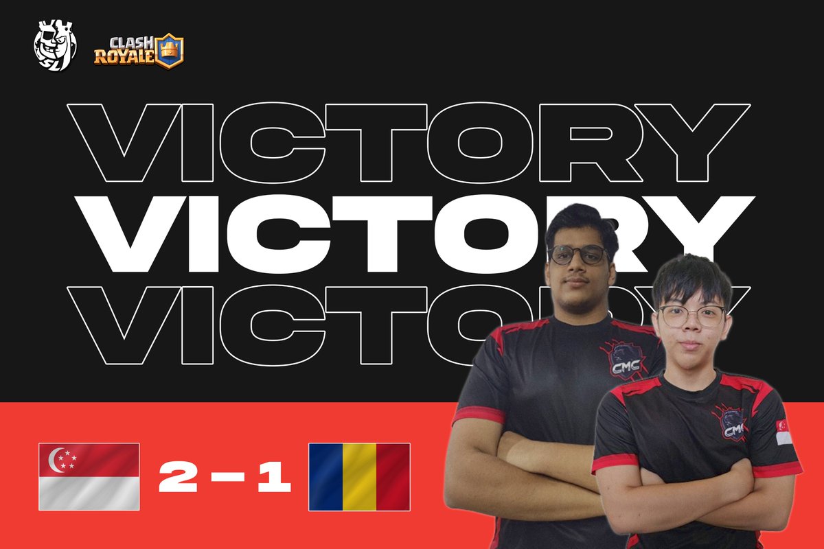 Singapore Slayers (@teamsg_cr) on Twitter photo Won our second match of <a href="/CR_Supremacy/">Supremacy League</a> WC qualifiers. Solid 2v2 performance by Hasaan and Yukiat. Unfortunate matchups in KOTH. Stellar 2-0 finish by Hacker again.
2-1 vs <a href="/RomaniaTeamCR/">Team Romania</a>
MVPs: <a href="/kinghasaancr786/">kinghasaanツ</a> <a href="/yukiatwin/">yukiatwin</a> <a href="/hacker_cr6/">Hacker_CR</a> Won our second match of <a href="/CR_Supremacy/">Supremacy League</a> WC qualifiers. Solid 2v2 performance by Hasaan and Yukiat. Unfortunate matchups in KOTH. Stellar 2-0 finish by Hacker again.
2-1 vs <a href="/RomaniaTeamCR/">Team Romania</a>
MVPs: <a href="/kinghasaancr786/">kinghasaanツ</a> <a href="/yukiatwin/">yukiatwin</a> <a href="/hacker_cr6/">Hacker_CR</a>