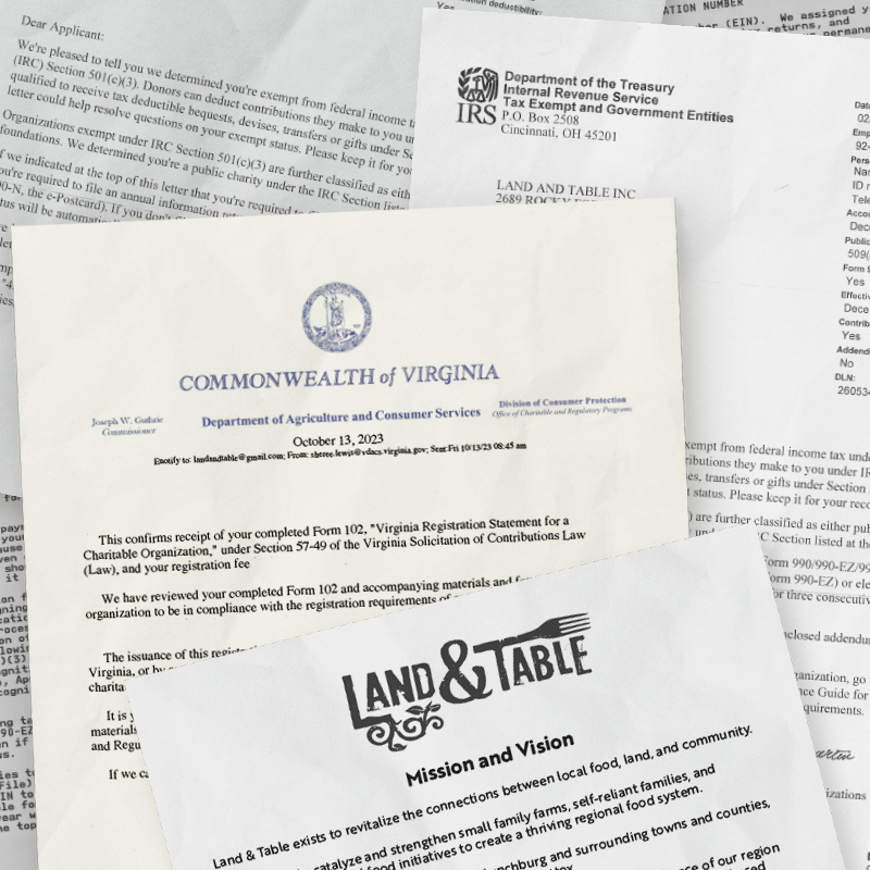 LandAndTable's tweet photo. In  case you didn't hear: Land &amp; Table is now officially a 501(c)3  non-profit. It took a year and a half, lots of paperwork, and planning  but we are moving into a new season! Stay tuned for more about what's next! https://t.co/ZIJS8HQfrT
