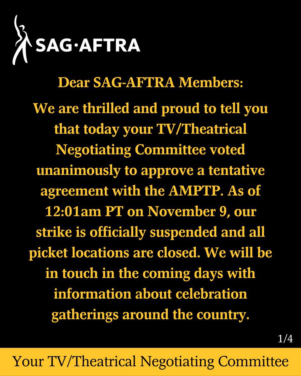 After 118 days, SAG-AFTRA confirms that the longest actors strike in history is officially over.