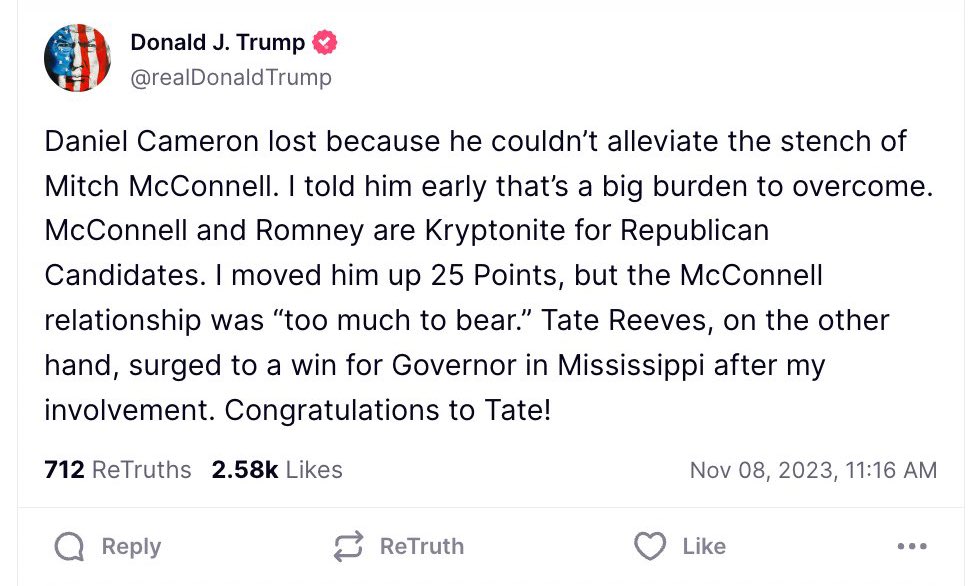 Shot and chaser, four days apart. Tired of winning, yet? #kygov #DanielCameron #MAGA