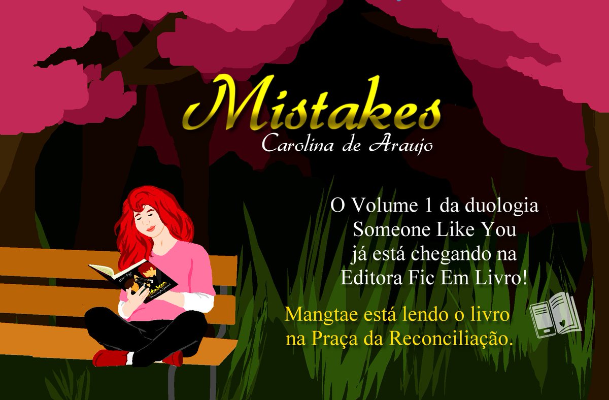 FICEMLIVRO's tweet photo. Mey já levou o Vol 1 de Someone Like You, Mistakes, para a praça dos meninos e se apaixonou pela história desses dois. 

Someone Like You Volume 1 - Mistakes chega ainda esse mês na Editora e já temos o cronograma para vcs! Segue o fio (+) 
#mistakestk #editoraficemlivro https://t.co/5teSlHuUXa