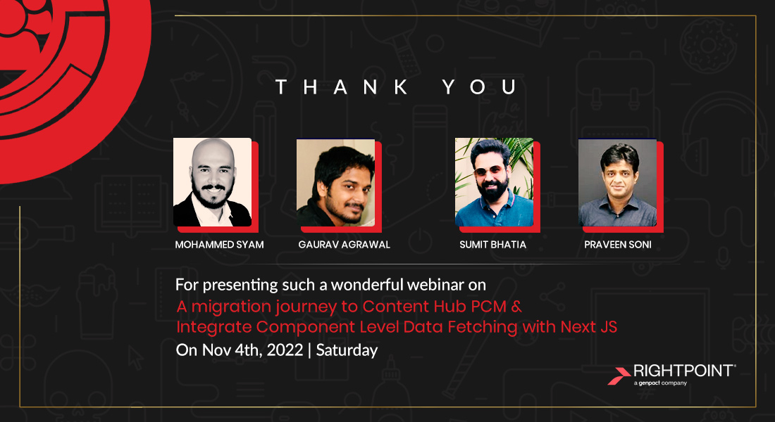 Thank you <a href="/gaurav_pansari/">Gaurav Agarwal</a>  and Mohammed Syam for an insightful presentation on "A Migration Journey to Content Hub PCM" and thanks to <a href="/bhatiasum/">Sumit Bhatia</a>  and <a href="/praveencls/">Praveen</a>  for presentation on "Integrate component level data fetching with Next JS". 

#sugjpr #sitecore #sitecorecommunity