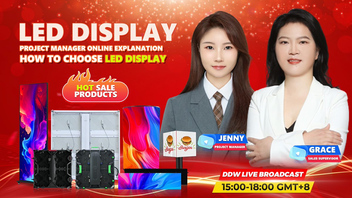 ddwdisplay's tweet image. DDW Display will be live today at 3pm!
The project manager will explain how to choose the LED display screen and the hot products online.  To focus on up 📱
Click here 👉  m.alibaba.com/watch/v/e661b2…
#DDWDisplay #LiveStream #HotSale #LimitedTimeOffer #OutdoorLED #DigitalSignage