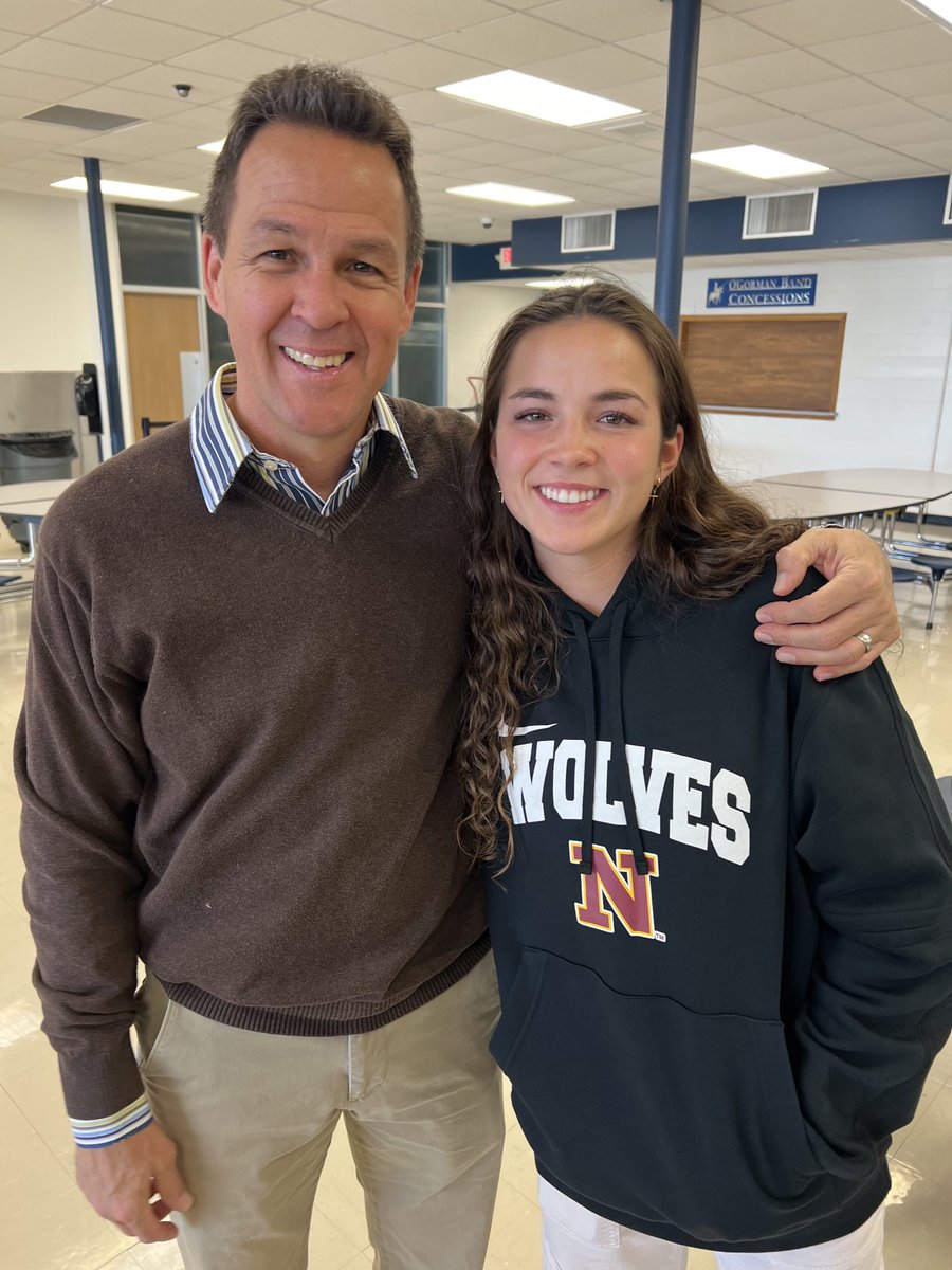 kmoore1011's tweet photo. Lucy “Sweet Lu” has officially become an ⁦@nsuwolves_wbb⁩ 2024 signee. Go Wolves! Fun to see her celebrate with ⁦@OGLadyKBball⁩ teammates &amp; Coach Kolsrud &amp; Richter. Looking forward to one more great ride as a Knight in 2024. ⁦@CoachK_NSU⁩ https://t.co/Dur5TxYSWL