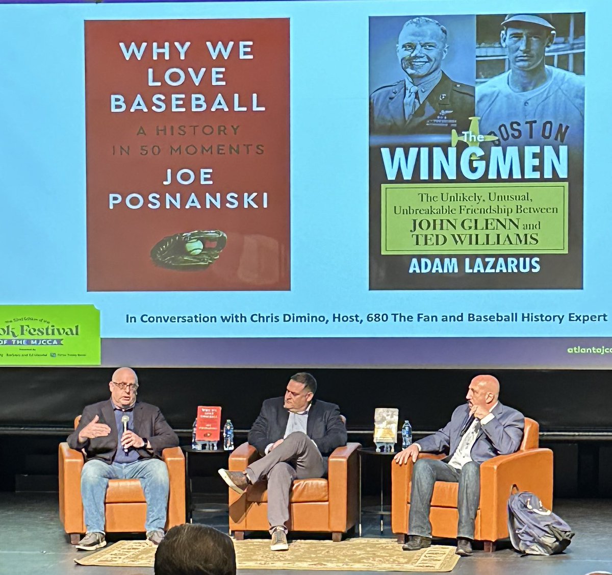 A fun evening talking books and baseball. Thanks @JPosnanski @lazarusa57 and @chrisdimino