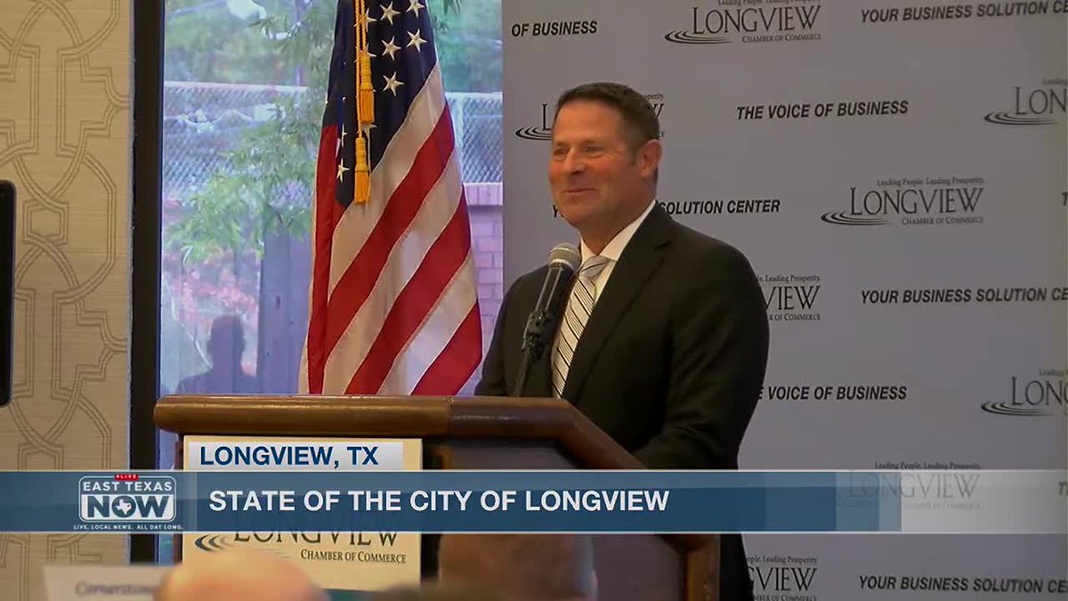 KLTV7's tweet image. Longview mayor delivers State of the City address for his final term: kltv.com/2023/11/09/lon… #longviewtx #mayor #stateofthecity @LongviewTX