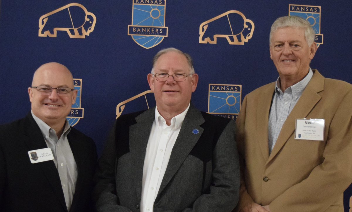 KBAPresident's tweet image. KBA Chairman-Elect Gene Dikeman and I were honored to welcome Kansas House Speaker Dan Hawkins to KBA’s Annual Economic Outlook &amp;amp; Risk Management Conference held today in Wichita.