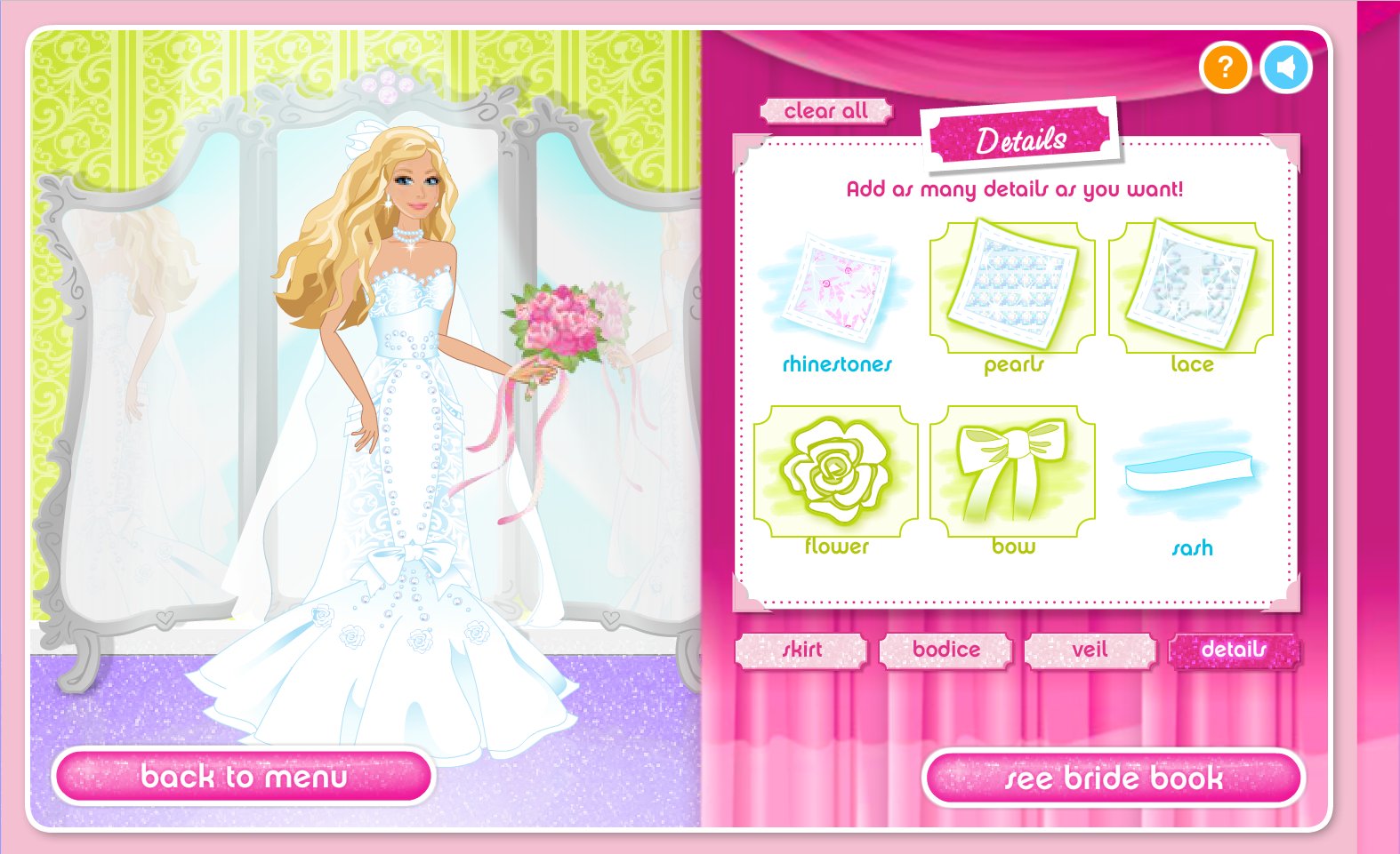 Barbie games wedding top