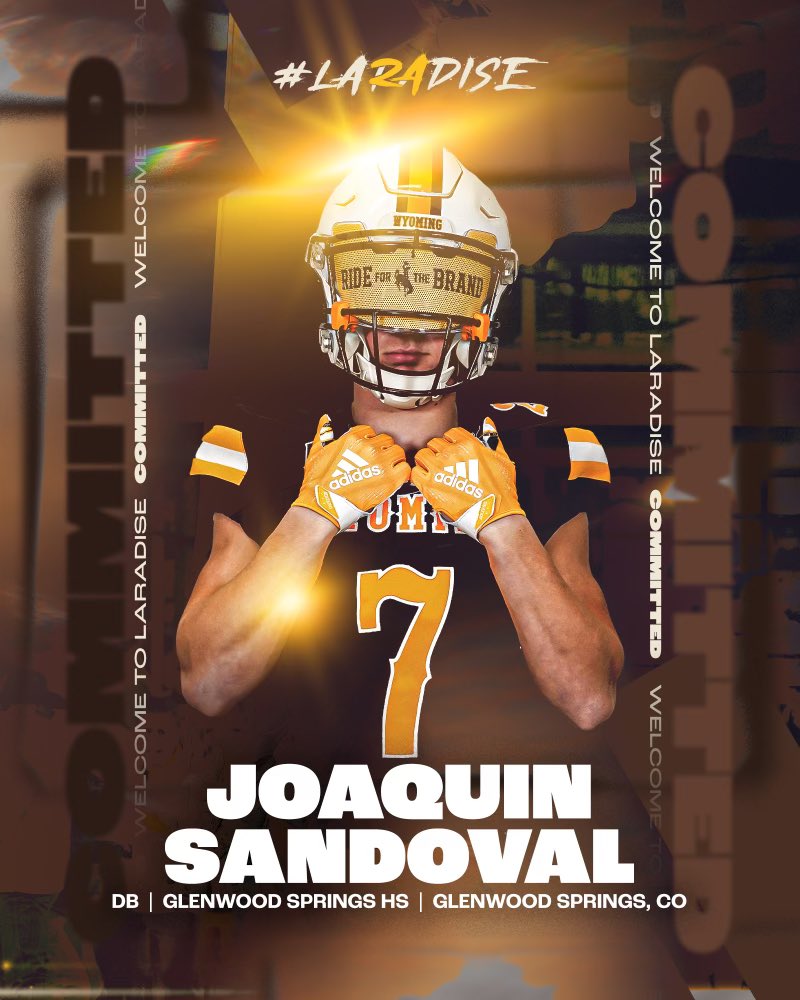 Joaquin7Sando's tweet image. Time to Ride for the Brand! 100% committed! @wyo_football @WyoFBRecruiting @CoachCBohl @CoachBHen @the_BBoyd @JaySawvel @gsdemonsports @PlaymakerCorner @Estevan32Sando @CoPreps #RidefortheBrand #gopokes #Laradise #Classof2024