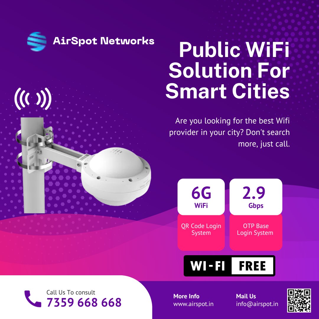 AirspotN's tweet image. As one of the best public wi-fi service providers in Surat,we give you the best solutions to meet your needs. Our team installs Wi-Fi per your convenience and needs, and we suggest the best plans.Touch with us on airspot.in
#suratbusiness #suratstartup #suratstartups