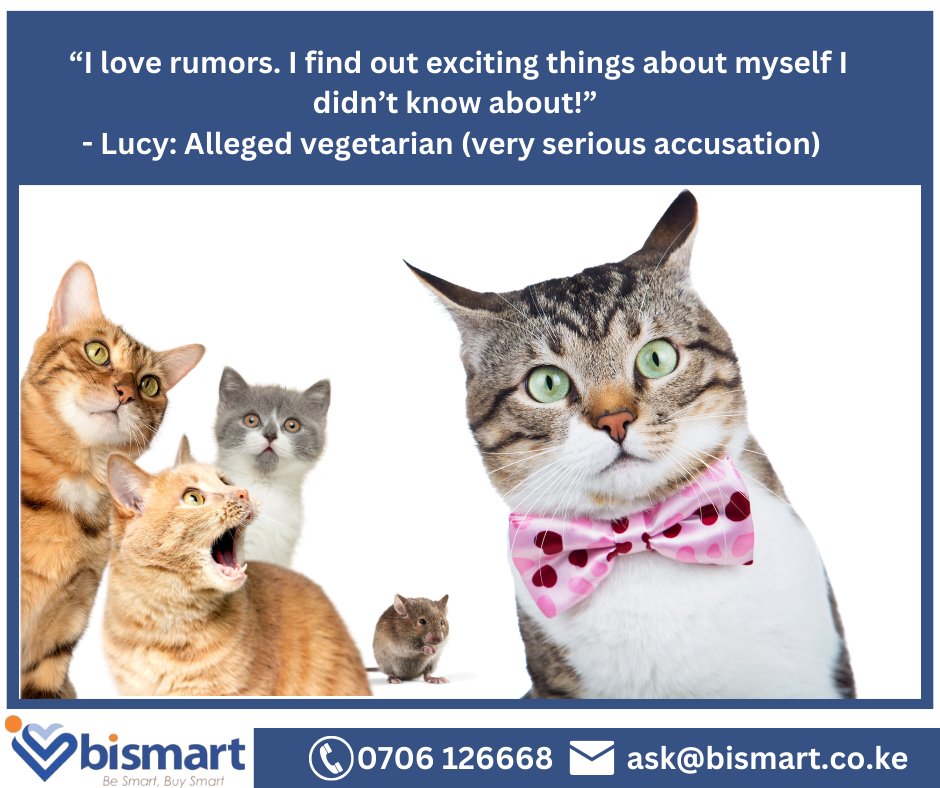 You should thank everyone who gossips about you for making you the center of their world.

Bismart Insurance helps you compare policies, prices, benefits, and exclusions. Feel free to tell everyone about us.
 
Visit us at bismart.co.ke

Kenyans #insurance Moses Kuria