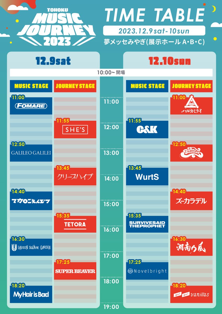 TMJ2023】 2023年12月9日(土)10日(日) 『TOHOKU MUSIC JOURNEY 2023