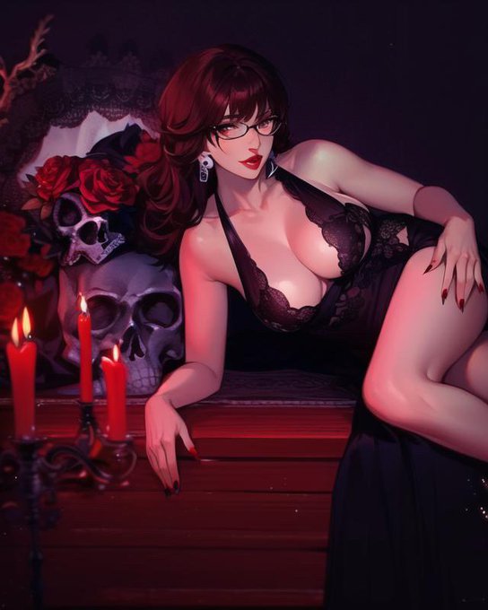 Anime version/real version 🖤😈 #spookypinup https://t.co/yuxcFOlrwW<a href="/tag/spookypinup"class="tags">#spookypinup</a>