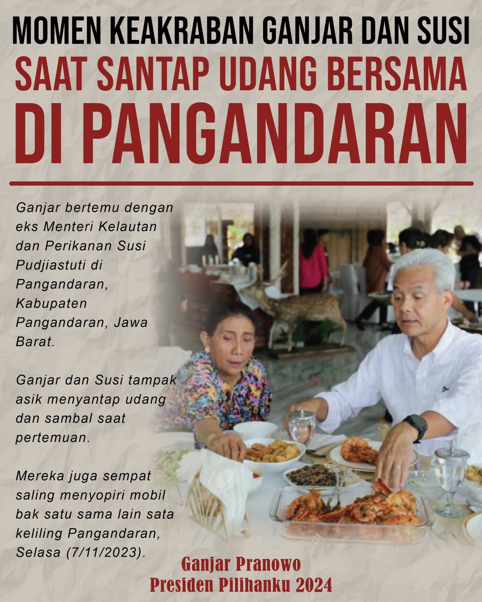 Momen Keakraban Ganjar dan Susi Saat Santap Udang Bersama di Pangandaran
VIP 6jt
KISS OF LIFE
MKMK
Kamis
AMI Awards