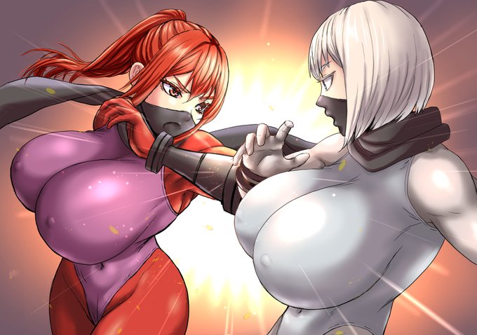 ぶつかる拳、揺れる乳! 