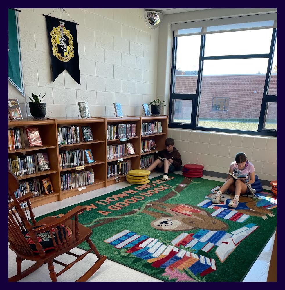 Do I spy two 5th graders enjoying book? #reading #MrsMillerMakesItFun