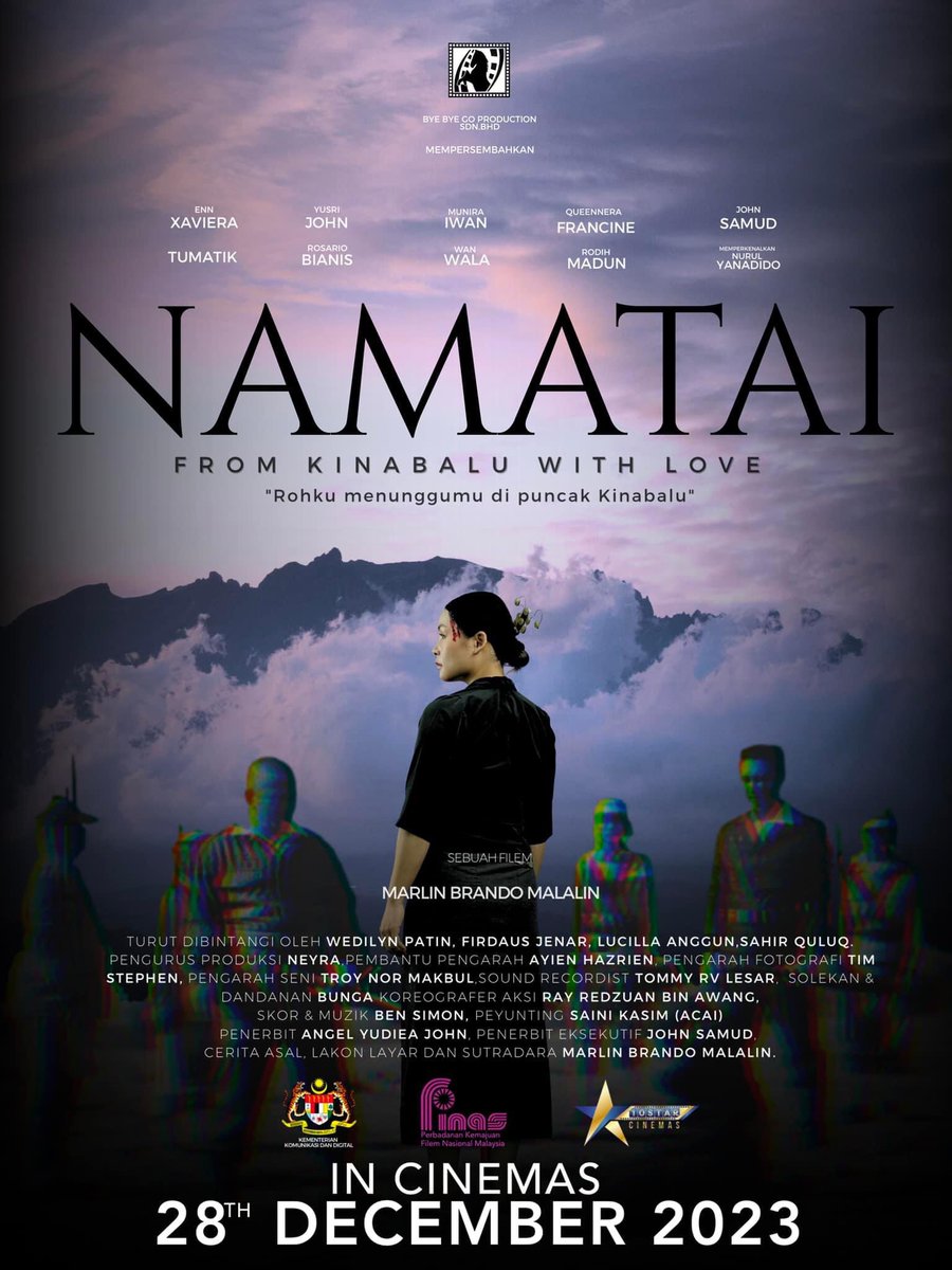 Fiem pertama kami.

NAMATAI

filem tentang perjuangan bersama seorang tebusan perang berbangsa Inggeris dan gadis Dusun menentang kekejaman Jepun di Borneo Utara. 

Jom support filem NAMATAI di pawagam seluruh Malaysia pada 28 Disember 2023 ini.

#namatai