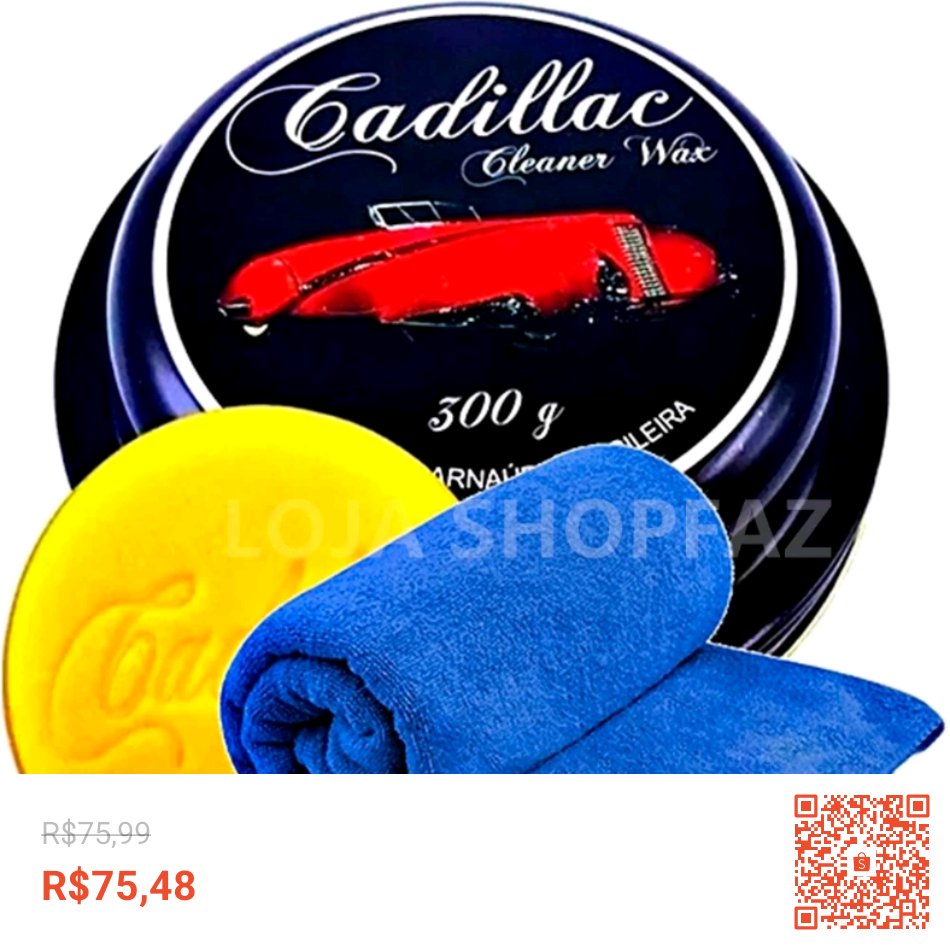 mayconcesar's tweet photo. Confira Cera De Carnauba Limpadora Automotiva Carros Cleaner Wax 300g Cadillac Com aplicador com 1% de desconto! Somente R$75,48. Encontre na Shopee agora! https://t.co/ROu7ynpioD #ShopeeBR https://t.co/X8TP9jDn0a